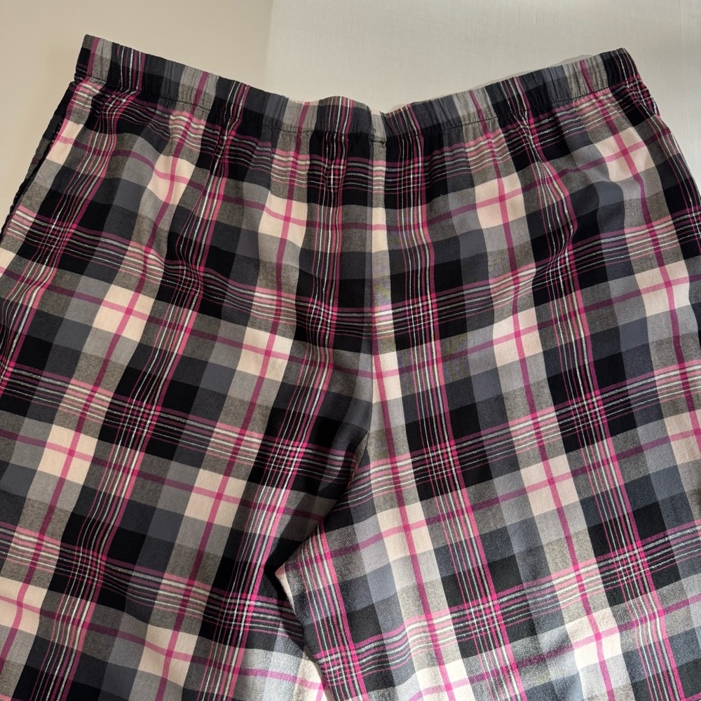 Victoria's Secret Plaid Lightweight Flannel Pajama Pants Black Pink White XXL - Picture 13 of 15